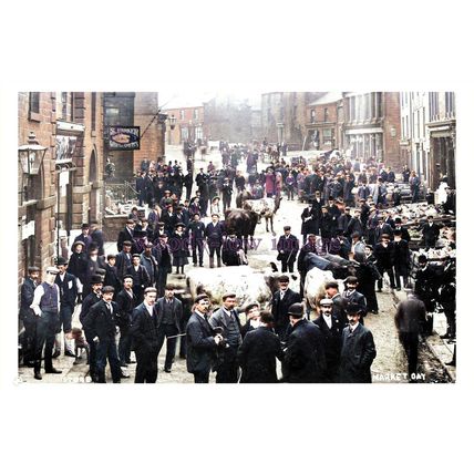 ptc3240 - Yorks. - Cattle & Livestock on Market Day, in Penistone - print 6x4