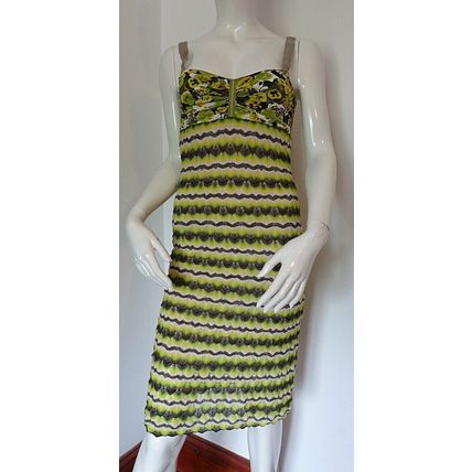 Marc Cain Multi Green Sexy Bodycon Dress £329 UK 8, 12, 14 & 16 BNWT