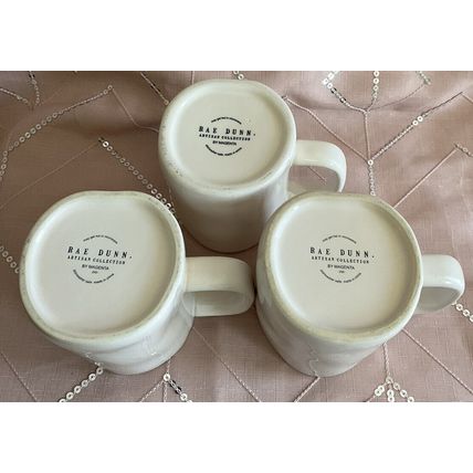 A Very Sweet Rae Dunn Dog Mom Dad Bark Coffee Mug Cup Lot Of 3