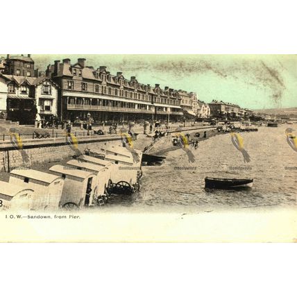 IOW, Sandown from Pier, Postcard, 1905