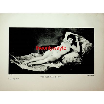 Fete Of San Isidro & Nude Maja, Goya, Book Illustration (Print), 1946