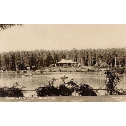 Eckstein Park Lake Johannesburg South Africa RPC Old Postcard