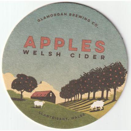 BEER MAT - GLAMORGAN BREWING CO - APPLES WELSH CIDER - (Cat No 001) - (2017)