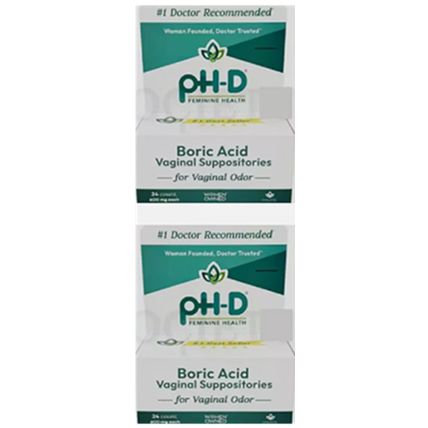 Feminine Health Vaginal Suppositories pH-D 2PK 24ct EACH 4/26