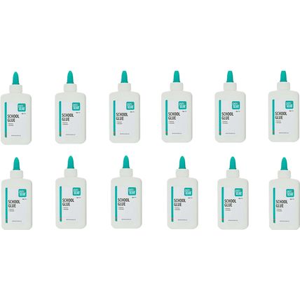 Washable School Glue White 4 oz 118ml 12PK