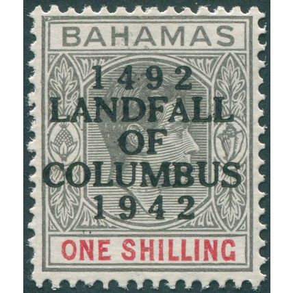 Bahamas 1942 1s black & carmine SG171a unused