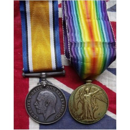 WORLD WAR ONE 1914- 1919 BRITISH WAR MEDAL & VICTORY MIDDLESEX REG FREE UK P&P