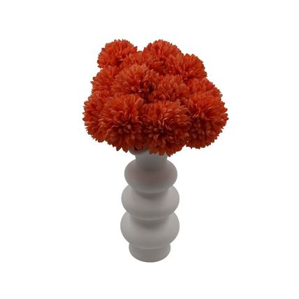 Woodside Home Living Artificial Chrysanthemum Ball Flowers - Orange Set of 12