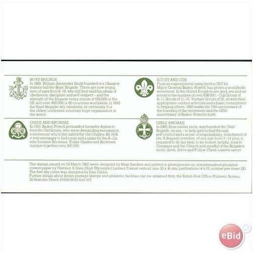 GB FDC 1982 -Youth Organisations - (mint) Cheshire