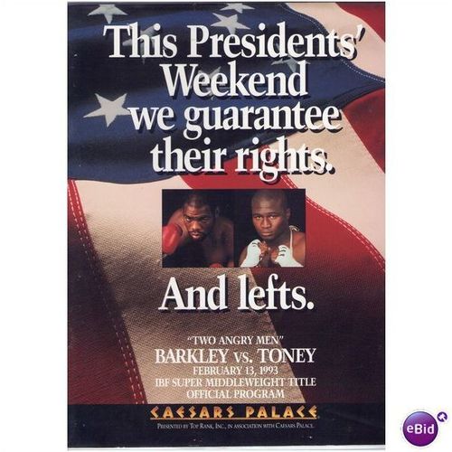 Boxing Programme-Iran Barkley vs James Toney Feb 13 1993