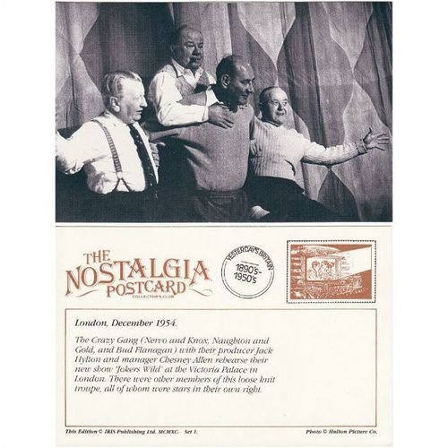 Theatre Postcard Crazy Gang Jokers Victoria Palace Theatre London 1954 Nostalgia