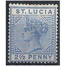 St Lucia 1883 SG33 2 1/2d Blue Mounted Mint . .