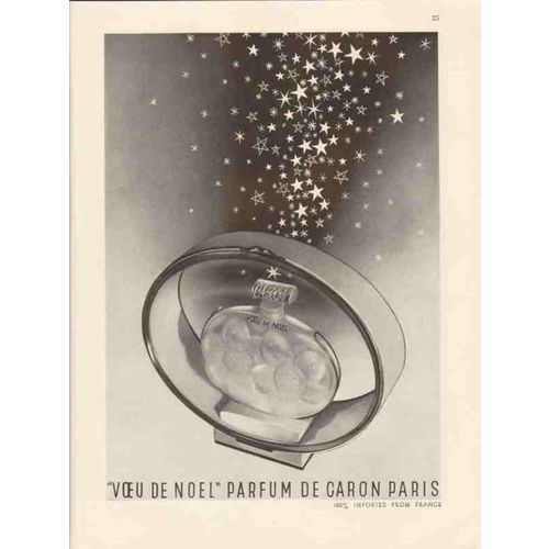 caron corp 1947 voeu de noel parfum imported france perfume vintage ad