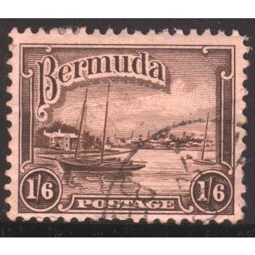 Bermuda 1936 - SG106 - 1s'6d brown - Hamilton Harbour - used