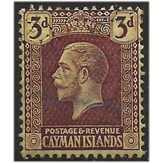 Cayman Islands 1923 SG75 3d Purple/Yellwo Mounted Mint . ..