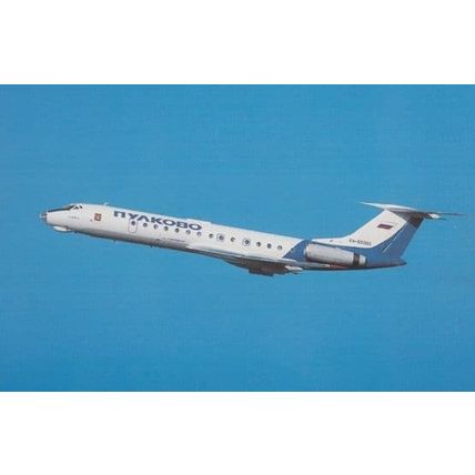 Tupolev 134a-3 RA 65093 Plane of Pulkovo Aviation at Rimini Airport Postcard
