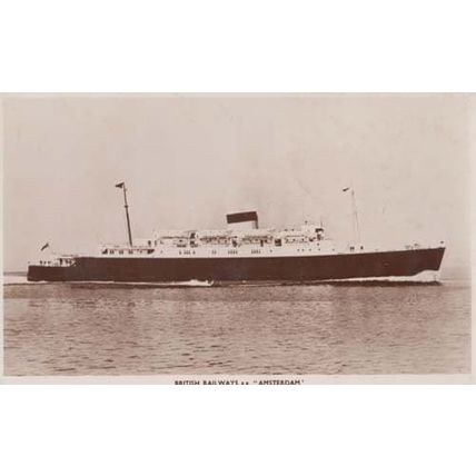 RMS Amsterdam Ship Passing Harwich Essex Vintage Real Photo Postcard