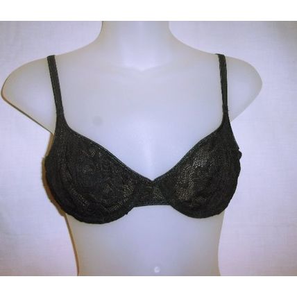 2 Vintage Victoria's Secret Black Lace Bras 32B 34B Adjustable Closures Straps