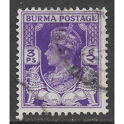 BURMA 1938 KG6 SG19 3 PIES USED