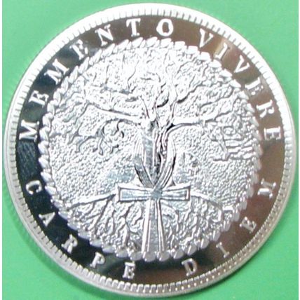 Life & Death. Challenge Coin. Souvenir. Silver Tone. 16b.