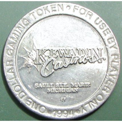 Kewadin. $1 Casino Token. Sault St Marie, MI. T23.