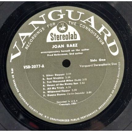 Joan Baez "Self Titled" Joan Baez 1960 LP Vinyl Record Album Vintage (P4)