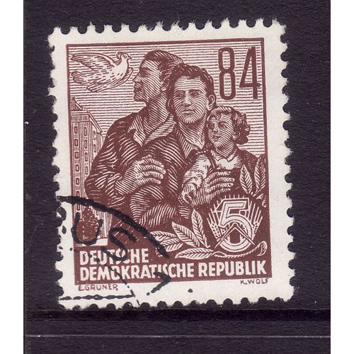 GERMANY EAST 1953 84pf BROWN SG E176 FINE USED