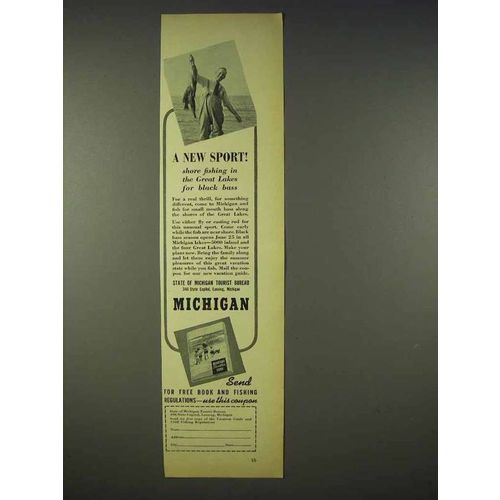1938 Michigan Tourism Ad - A New Sport