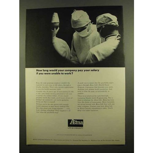1965 Aetna Life & Casualty Insurance Ad - Pay Salary