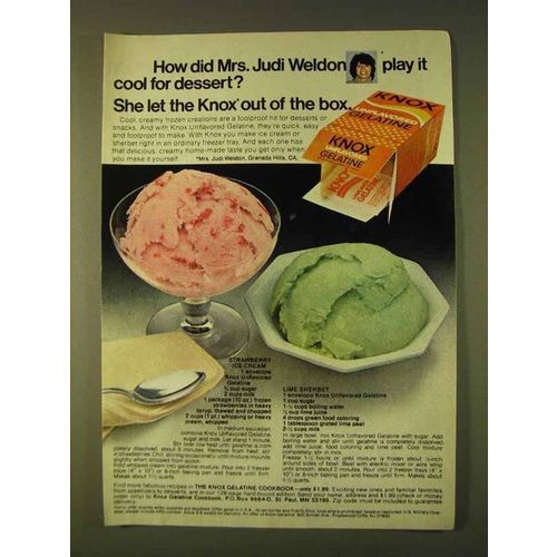 1979 Knox Gelatine Ad - Ice cream & Lime Sherbet Recipe