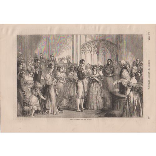 Print 1863 unframed 10 x 7 ins Marriage Queen Victoria & Albert see others