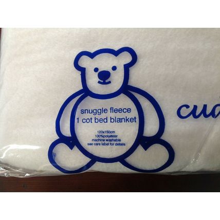 New Cuddle Bear "Super Soft" fleece "chance to dream" cot blanket, 150 x 120cm,