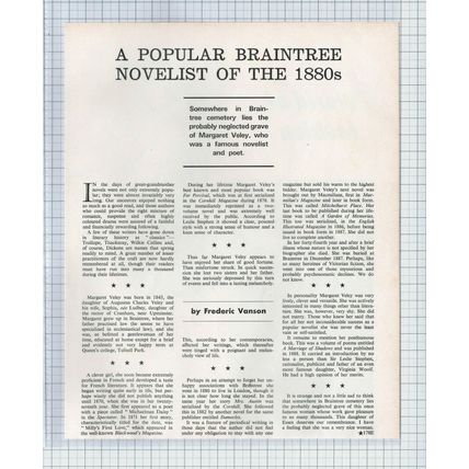 (4981) Margaret Veley Novelist & Poet Braintree Essex Frederic Vanson 1972 Clip