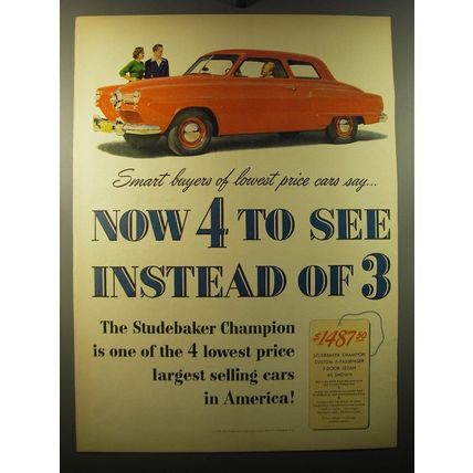 1950 Studebaker Champion Ad - Smart buyers of lowest price cars say