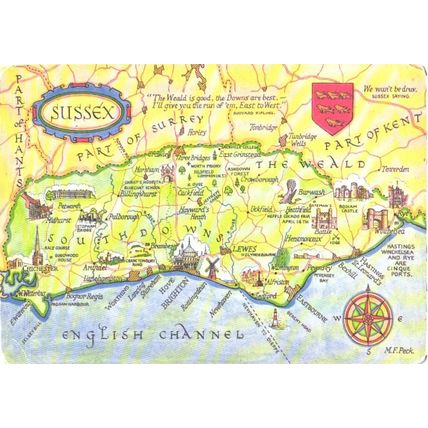 United Kingdom; land map; Sussex