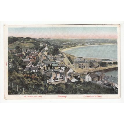 St Aubins and Bay Jersey Postcard Channel Islands Peacock Brand Series
