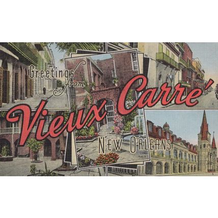 New Orleans LA Greetings Vieux Carre Old Square USA Postcard