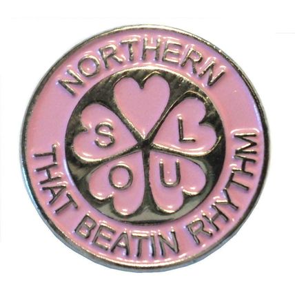 Northern Soul That Beatin Rhythm Pink Music MOD Metal Enamel Scooterist Badge
