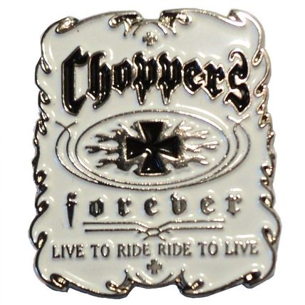 Choppers Live To Ride - Ride To Live Motorcycle Bike Metal Biker Rocker Badge