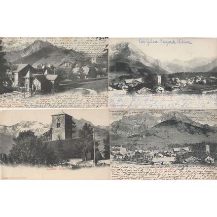 Adelboden 4x WW1 War Hotel Kirche Switzerland Postcard s