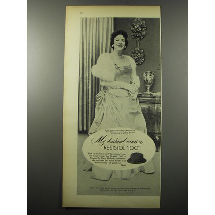 1955 Resistol 100 Hat Ad - Ceil Chapman - My husband wears a Resistol 100