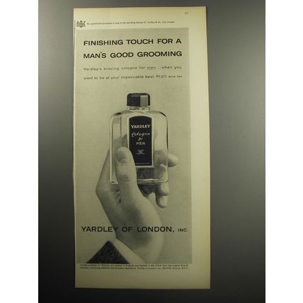 1957 Yardley of London Cologne for Men Ad - Finishing touch