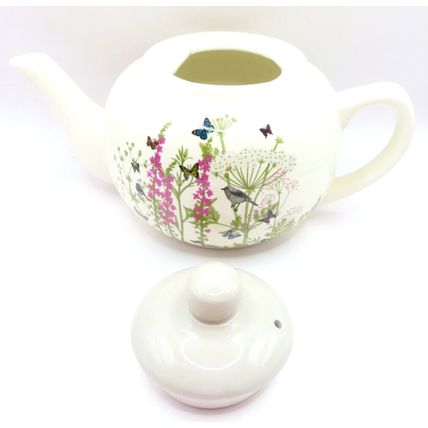 Birds & Butterflies Teapot with Jug and Sugar Bowl Ceramic Set Home Kitchen