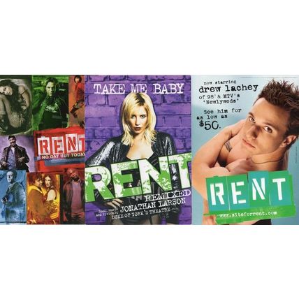 Rent The Musical Remixed French Advertising 3x Theatre Postcard s