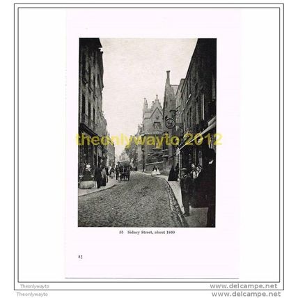 SIDNEY STREET CAMBRIDGE IN AROUND 1860 , Book Illustration, 1949