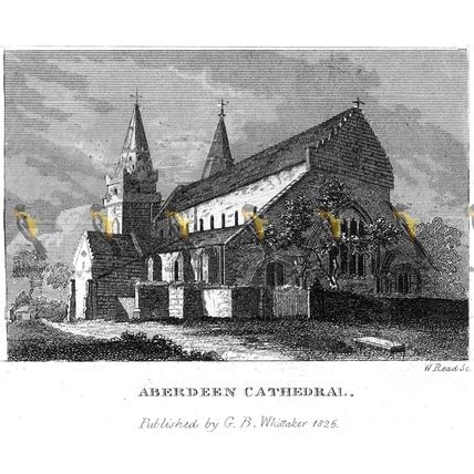 Aberdeen Cathedral, Aberdeenshire, Scotland, 1825, MODERN REPRODUCTION