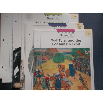 62 DOUBLE SIDED PAGES OF ENGLISH HISTORY KINGS QUEENS WATERLOO HASTINGS BRUNEL