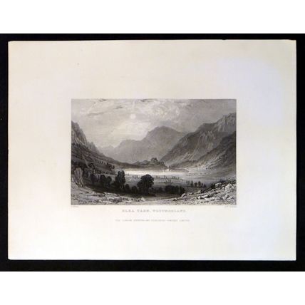 BLEA TARN, WESTMORLAND 1858 A.W. Graham - Thomas Allom ENGRAVING