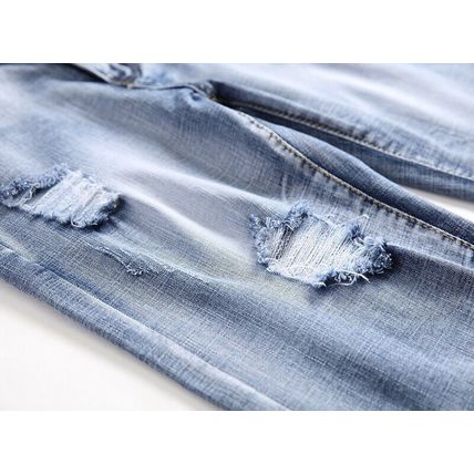 Men's Shorts Shorts Denim Stretch Slim Fit Shorts Ripped Jeans Midi Pants Casual