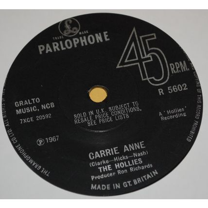 The Hollies – Carrie Anne 7" Single 1967